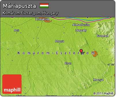 Physical Map of Máriapuszta