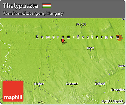 Physical Map of Thalypuszta