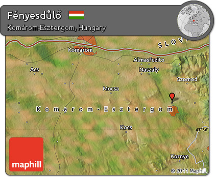 Satellite Map of Fényesdůlő