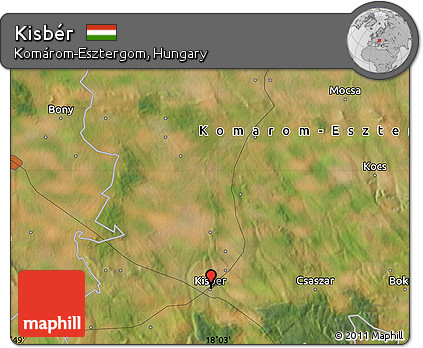 Satellite Map of Kisbér