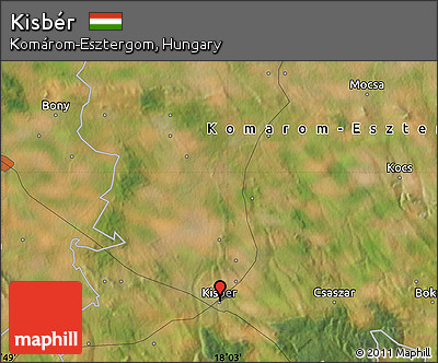Satellite Map of Kisbér