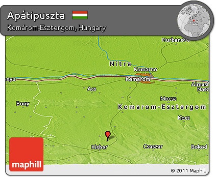 Physical Panoramic Map of Apátipuszta