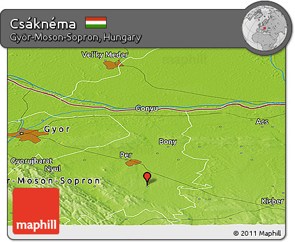 Physical Panoramic Map of Csáknéma