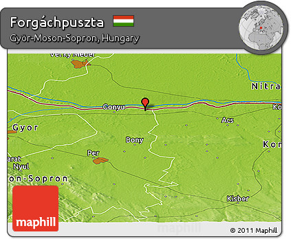 Physical Panoramic Map of Forgáchpuszta