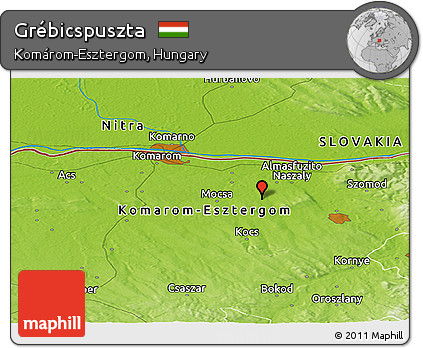 Physical Panoramic Map of Grébicspuszta