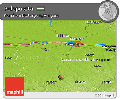 Physical Panoramic Map of Pulapuszta