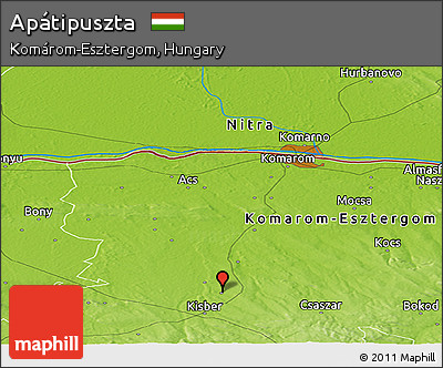 Physical Panoramic Map of Apátipuszta