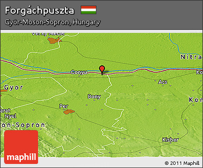 Physical Panoramic Map of Forgáchpuszta
