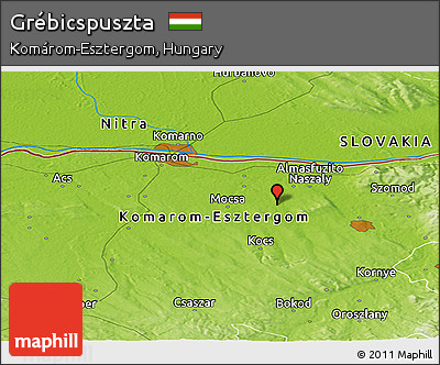 Physical Panoramic Map of Grébicspuszta