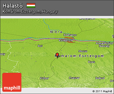 Physical Panoramic Map of Halastó