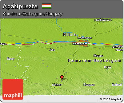 Physical Panoramic Map of Apátipuszta