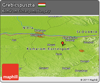 Physical Panoramic Map of Grébicspuszta