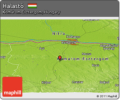 Physical Panoramic Map of Halastó