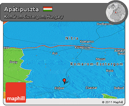 Political Panoramic Map of Apátipuszta