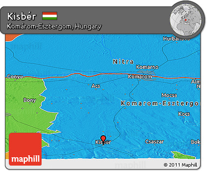 Political Panoramic Map of Kisbér