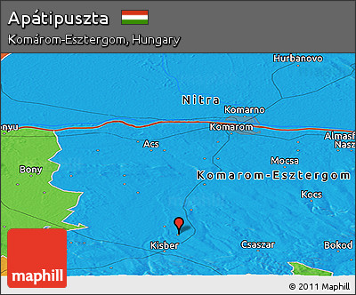 Political Panoramic Map of Apátipuszta