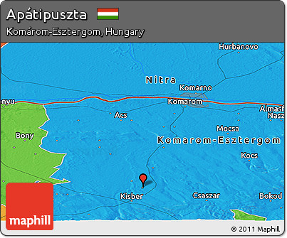 Political Panoramic Map of Apátipuszta
