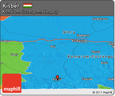 Political Panoramic Map of Kisbér