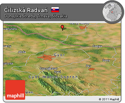 Satellite Panoramic Map of Čilizská Radvaň