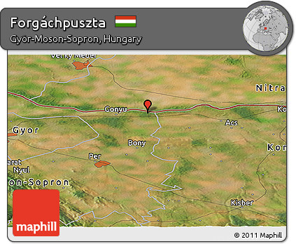 Satellite Panoramic Map of Forgáchpuszta