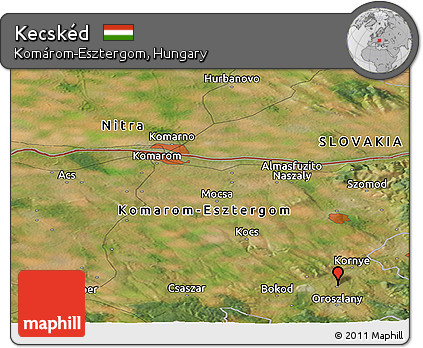 Satellite Panoramic Map of Kecskéd