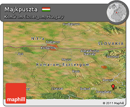 Satellite Panoramic Map of Majkpuszta