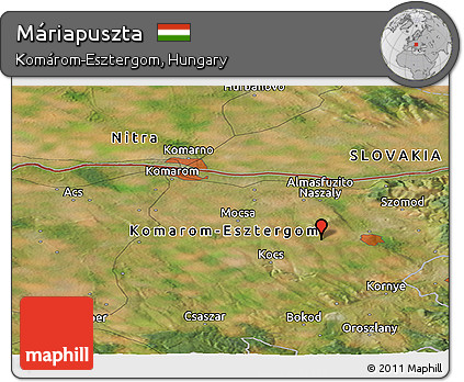 Satellite Panoramic Map of Máriapuszta