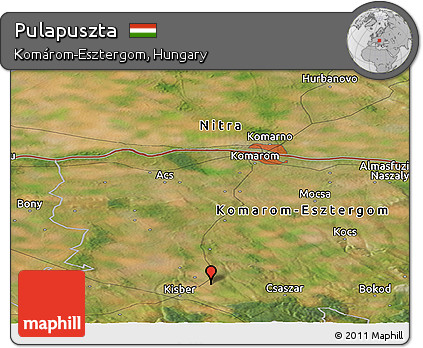 Satellite Panoramic Map of Pulapuszta