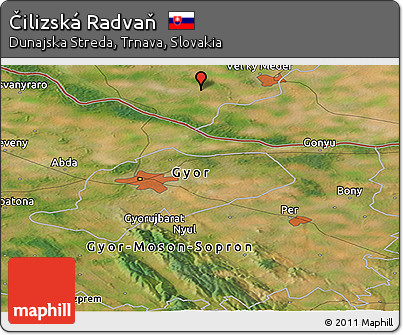 Satellite Panoramic Map of Čilizská Radvaň