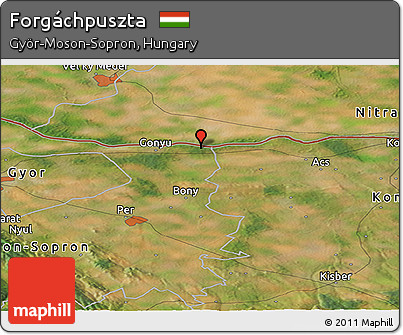 Satellite Panoramic Map of Forgáchpuszta