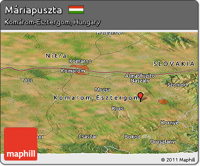 Satellite Panoramic Map of Máriapuszta