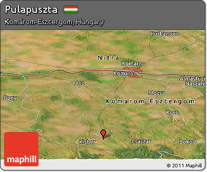 Satellite Panoramic Map of Pulapuszta