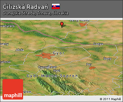 Satellite Panoramic Map of Čilizská Radvaň