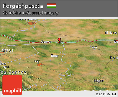 Satellite Panoramic Map of Forgáchpuszta
