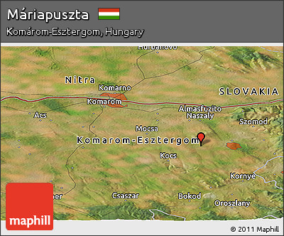 Satellite Panoramic Map of Máriapuszta