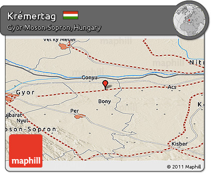 Shaded Relief Panoramic Map of Krémertag