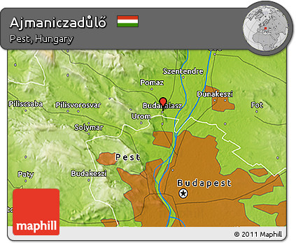 Physical 3D Map of Ajmaniczadůlő