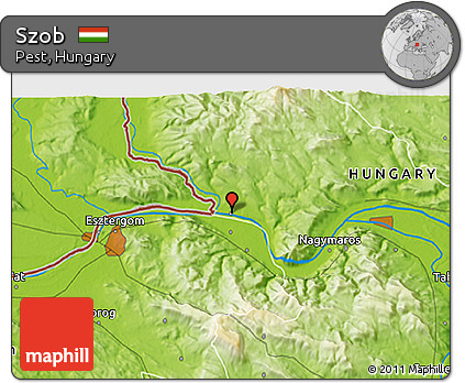 Physical 3D Map of Szob