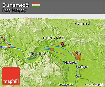 Physical 3D Map of Dunamező