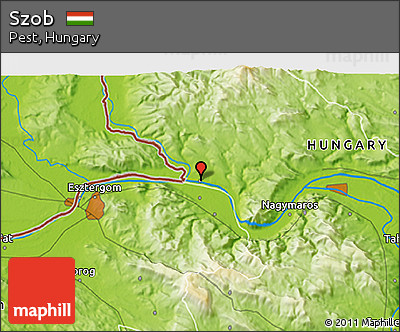 Physical 3D Map of Szob
