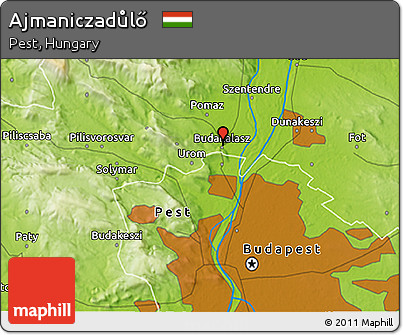 Physical 3D Map of Ajmaniczadůlő