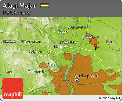 Physical 3D Map of Alagi Major