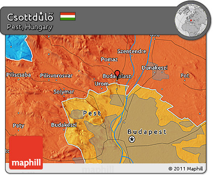 Political 3D Map of Csottdůlő