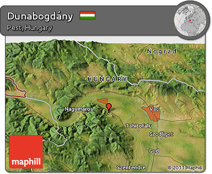 Satellite 3D Map of Dunabogdány