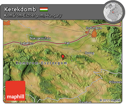 Satellite 3D Map of Kerekdomb
