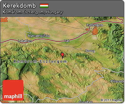 Satellite 3D Map of Kerekdomb