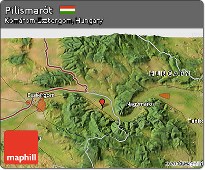 Satellite 3D Map of Pilismarót