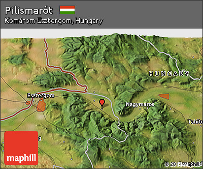 Satellite 3D Map of Pilismarót