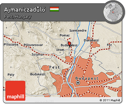Shaded Relief 3D Map of Ajmaniczadůlő