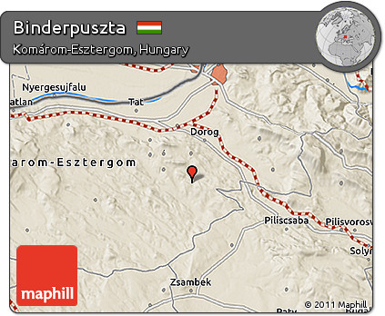 Shaded Relief 3D Map of Binderpuszta